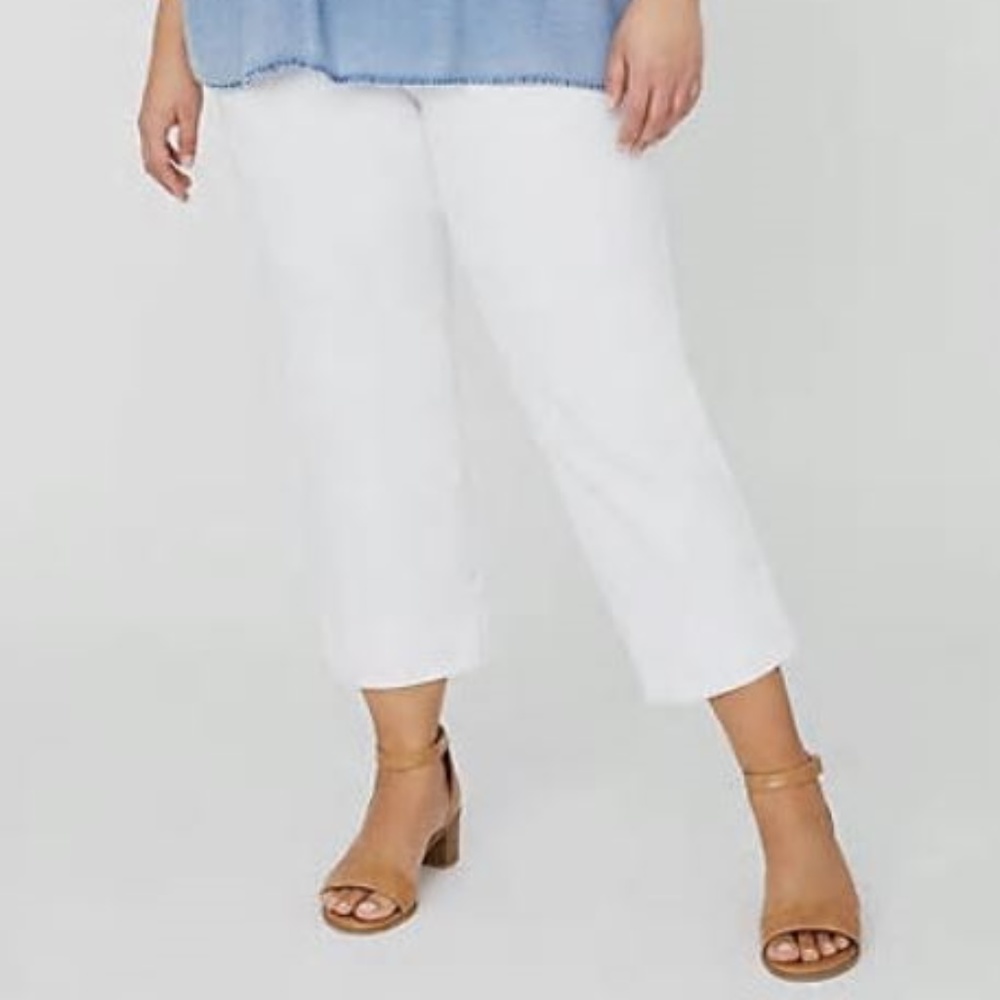 White Jean Capri Petite Plus 20WP - Picture 1 of 6